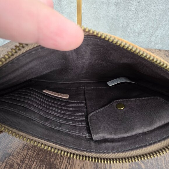 Madewell Nubuck Pouch Clutch Patchwork Edition Distant Sand Multi Spiral Western - Picture 7 of 11